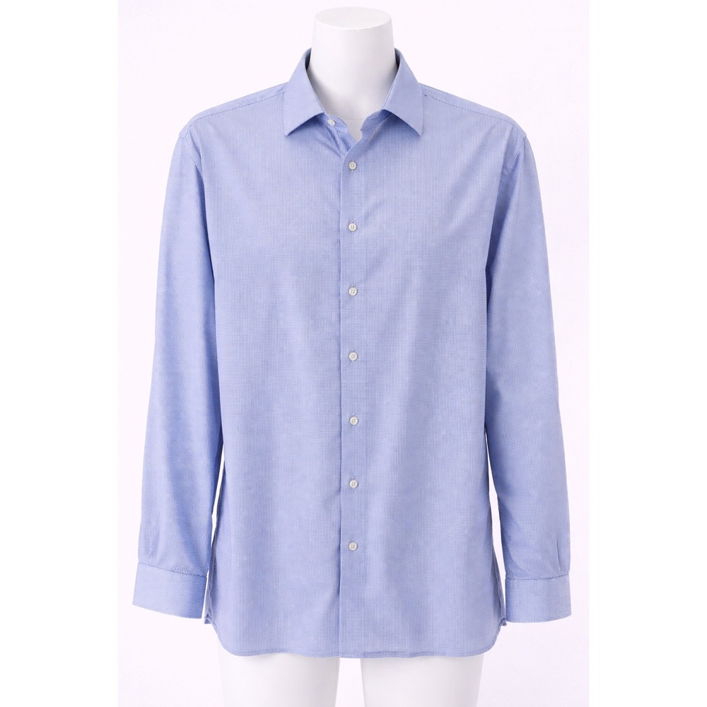 Nordstrom Rack Mens Trim‎ Fit Non-Iron Button Down Shirt Blue Geometric Print XL